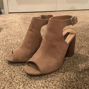 Peep-Toe Heeled Booties